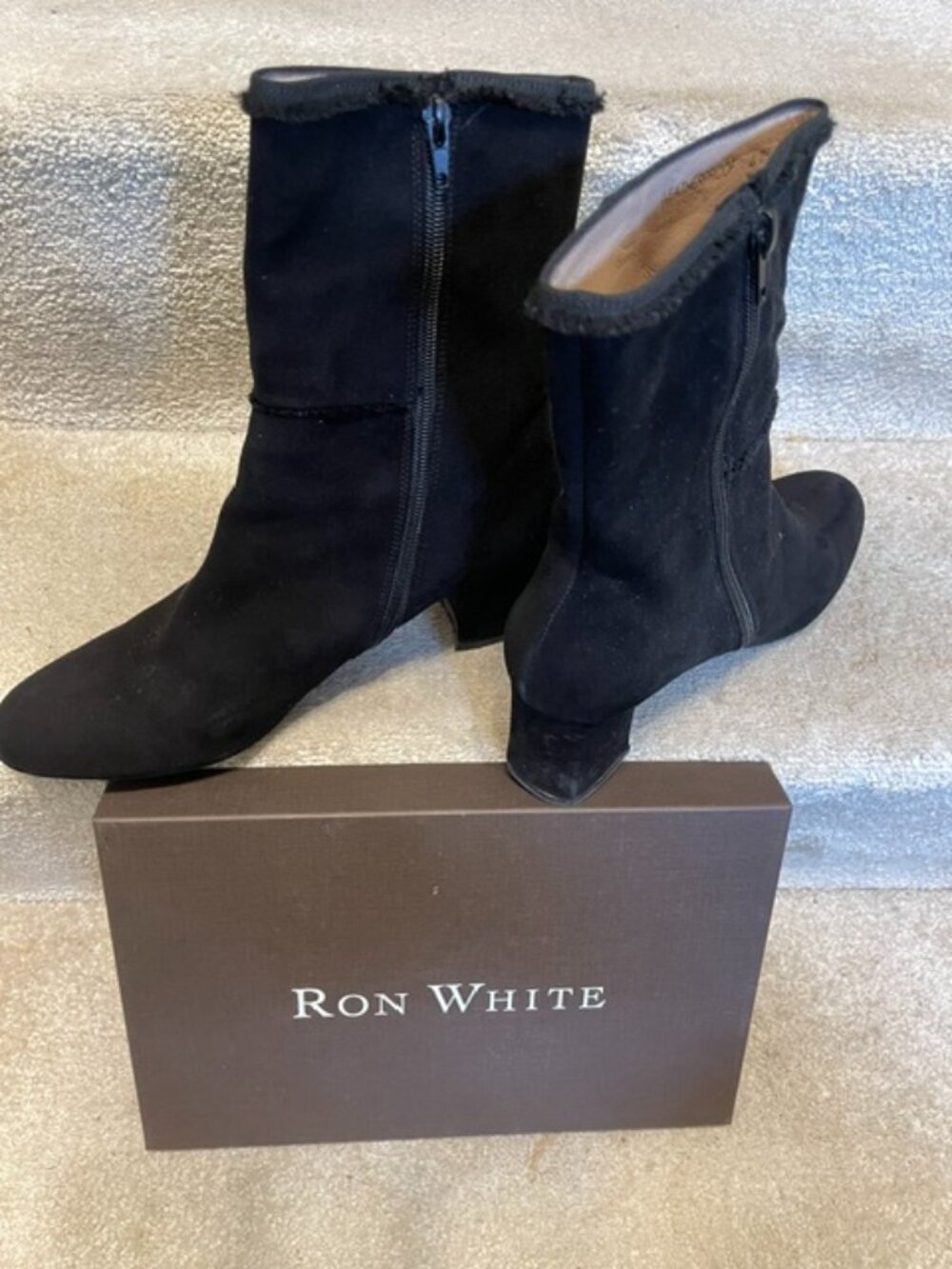 Ron White black suede bootie
